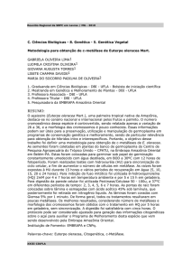 Metodologia para obtenção de c-metáfase de Euterpe oleracea Mart.