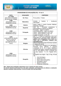 CRONOGRAMA DE AVALIAÇÕES (P2) – 6º ano A DATA