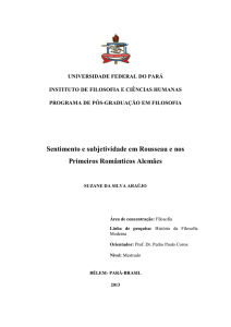 Sentimento e subjetividade em Rousseau e nos Primeiros