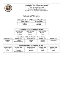 Calendário 1º bimestre