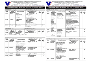 CRONOGRAMA DE AVALIAÇÕES 2016 – Ens. Fund. – 1º Trimestre
