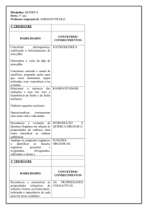 Disciplina: QUÍMICA Série: 3° ano Professor responsável: ADRIANO