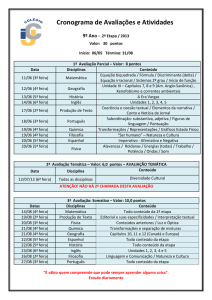 Cronograma de Avaliações e Atividades