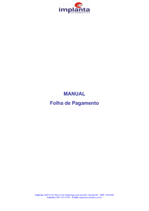 Manual da Folha de Pagamento