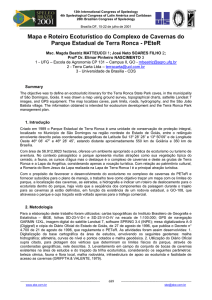 Mapa e Roteiro Ecoturístico do Complexo de Cavernas do Parque