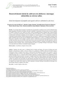 Desenvolvimento inicial de cultivares de abóboras e morangas