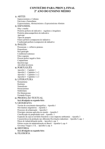 CONTEÚDO PARA PROVA FINAL 2º ANO DO ENSINO MÉDIO