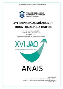 XVI JORNADA ACADÊMICA DE ODONTOLOGIA DA UNIFOR