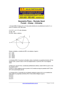 Geometria Plana – Revisão Geral Fuvest – Unesp – Unicamp