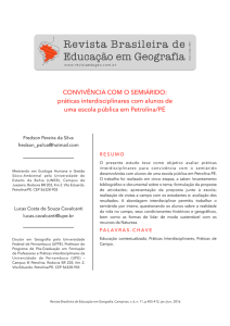 Convivência com o semiárido - Revista Brasileira de Educação em