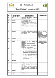 61 – Conteúdos – Reavaliações I bimestre 2013 Nº Disciplina