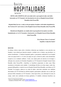 405 HOTELARIA HOSPITALAR: um estudo