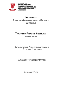 ECONOMIA TRABALHO MESTRADO CONOMIA INTERNACIONAL