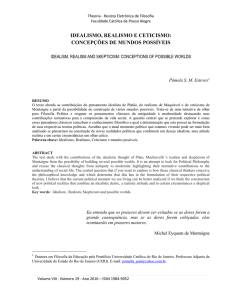 idealismo, realismo e ceticismo: concepções de mundos possíveis