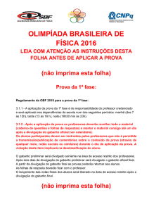 Prova Nível I - Sociedade Brasileira de Física