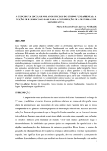 a geografia escolar nos anos iniciais do ensino