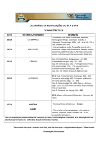 CALENDÁRIO DE REAVALIAÇÕES DO 6º A e 6º B 3º BIMESTRE