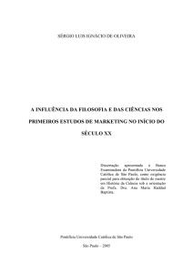 A INFLUÊNCIA DA FILOSOFIA E DAS CIÊNCIAS NOS PRIMEIROS