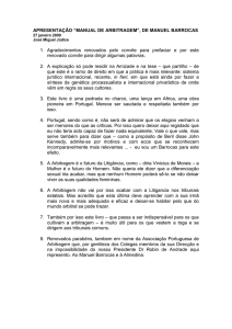 Apresentação "Manual de Arbitragem", de Manuel Barrocas