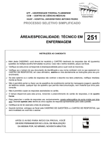 ÁREA/ESPECIALIDADE: TÉCNICO EM ENFERMAGEM