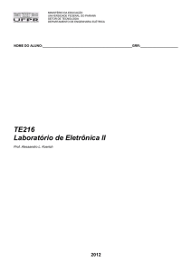 TE216 Laboratório de Eletrônica II - Engenharia Eletrica