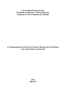 A Fundamentação da Ciência da Natureza Humana de David Hume