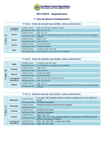 Ensino Fundamental I – 1º ao 5º ANO - ISA