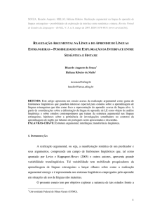 Realização argumental na língua do aprendiz de línguas estrangeiras