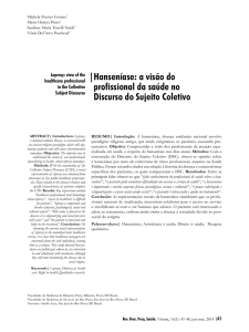 |Hanseníase: a visão do profissional da saúde no Discurso do