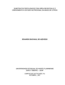 substratos fertilizados com uréia revestida e o crescimento e