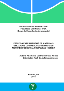 Estudos Experimentais de Materiais Utilizados