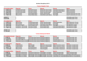 Turma/Informática Segunda Terça Quarta Quinta Sexta 1