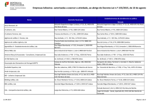 Títulos de autorização concedidos para o exercício da