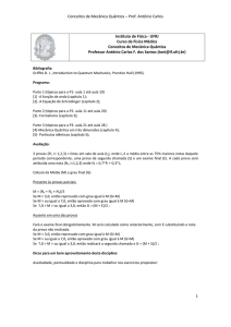 Conceitos de Mecânica Quântica – Prof. Antônio Carlos 1 Instituto