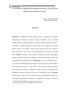 o controle da hipertensão arterial sistêmica em pacientes de baixo