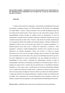 reflexões sobre a representação de reabilitação - BVS-Psi