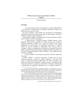 Política social e pactos conservadores no Brasil: 1964/921