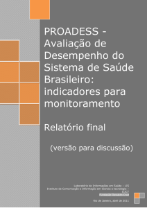 PROADESS -Avaliação de Desempenho do Sistema de Saúde