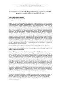 O pragmatismo na obra de Émile Durkheim “Sociologia - PUC-SP