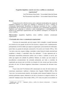 Pragmática lingüística: conexão com crises e conflitos na