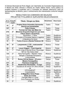 RESULTADO DA COMISSÃO DE SELEÇÃO