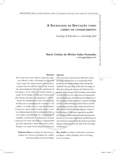 A Sociologia da Educação como campo de conhecimento