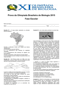 Prova da Olimpíada Brasileira de Biologia 2015 Fase Escolar