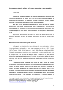 Doenças transmissíveis na Faixa de Fronteira Amazônica