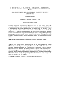 O HESICASMO: A PRÁTICA DA ORAÇÃO NA ORTODOXIA RUSSA