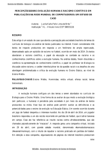 PERCEPÇÕESSOBRE EVOLUÇÃO HUMANA E RACISMO