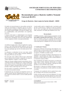 Rastreio Auditivo Neonatal - Sociedade Portuguesa de Pediatria