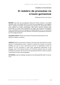 O redobro de pronomes no Crioulo Guineense Pollyanna Pereira de
