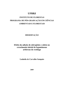 Efeito da adição de nitrogênio e cálcio no crescimento - IF