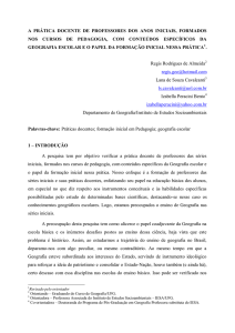 a prática docente de professores dos anos iniciais, formados nos